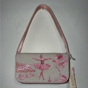 Gorgeous viral Pink Ballerina Embellished beaded Shoulder Bag